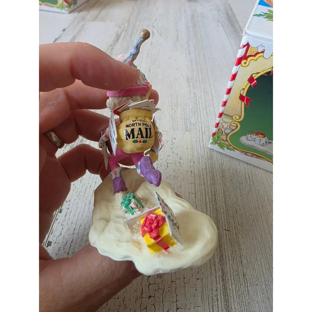 Vintage enesco sandi ziminicki zippy mailman carrier elf North Pole village